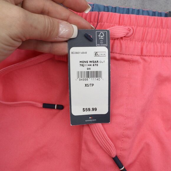 Tommy Hilfiger Pants Mens XS Pink Flat Front Straight Drawstring Pocket Casual - Picture 8 of 16